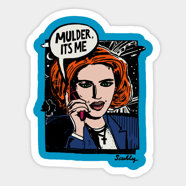 Mulder, It's Me Sticker by Pixelmania